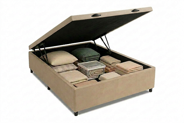 Cama Box Baú Moraes Brasil Sued Bege