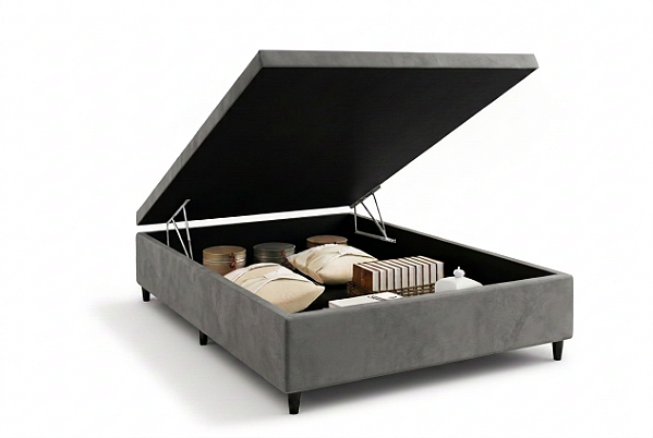 Cama Box Baú Moraes Brasil Sued Cinza