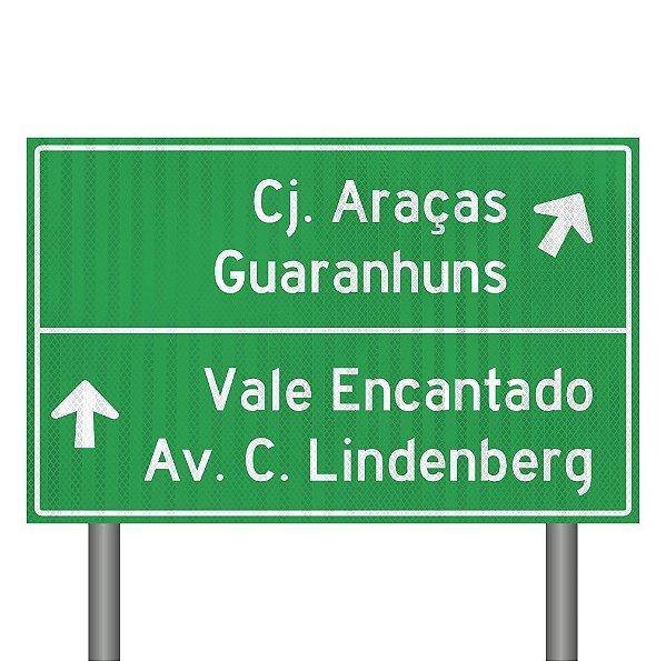 Placas de orientação de destino