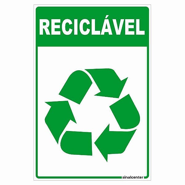Placa lixo reciclável