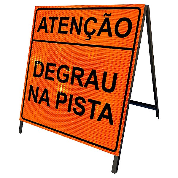 Cavalete de obras atenção degrau na pista