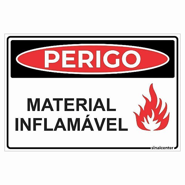 Placa material inflamável