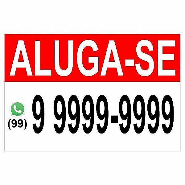 Placa de aluga-se personalizada