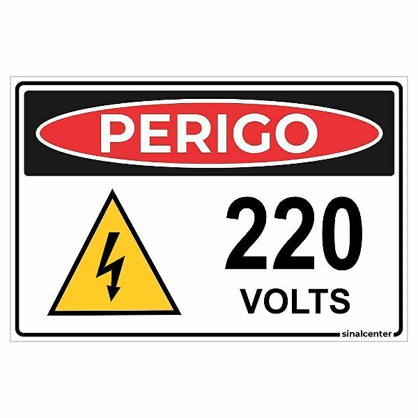 Placa perigo 220 volts