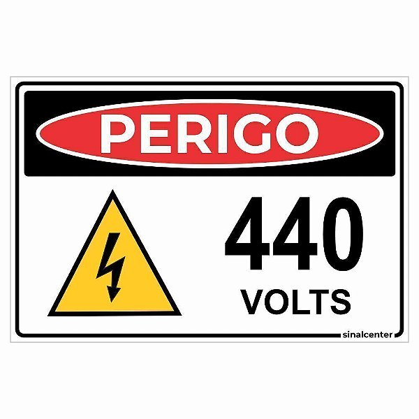 Placa perigo 440 volts