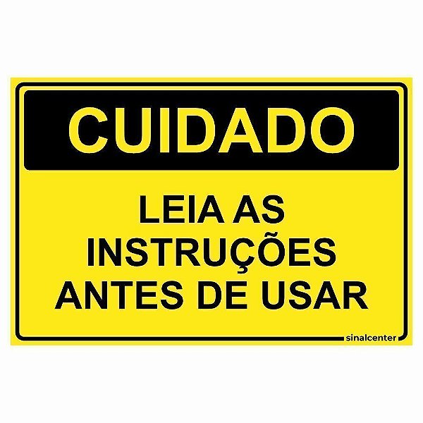 Placa cuidado leia as instruções antes de usar