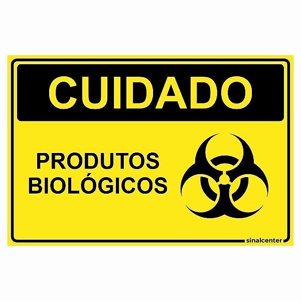 Placa cuidado produtos biológicos