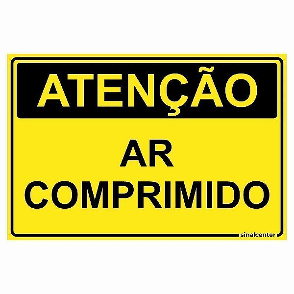 Placa atenção ar comprimido