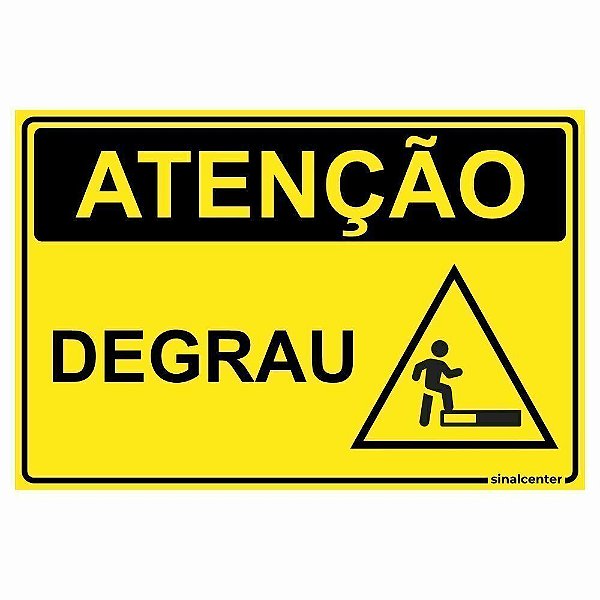 Placa atenção degrau