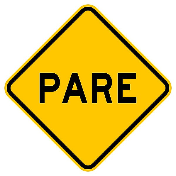 Placa parada obrigatória à frente A-15