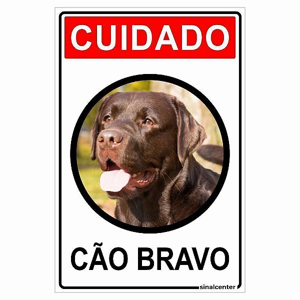 Placa cuidado cão bravo labrador