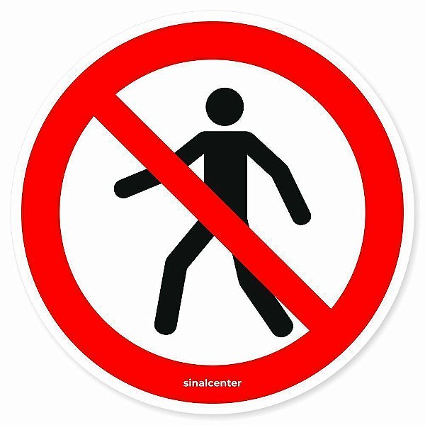 Adesivo de segurança proibido trânsito de pedestres (10 un.)