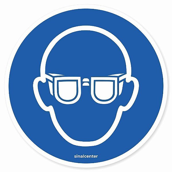 Adesivo de segurança use óculos de proteção (10 un.)