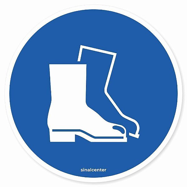 Adesivo de segurança use botas de proteção (10 un.)