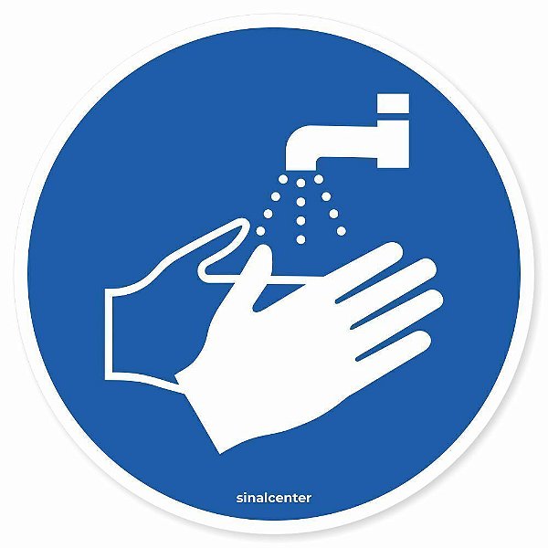 Adesivo de segurança lave as mãos (10 un.)