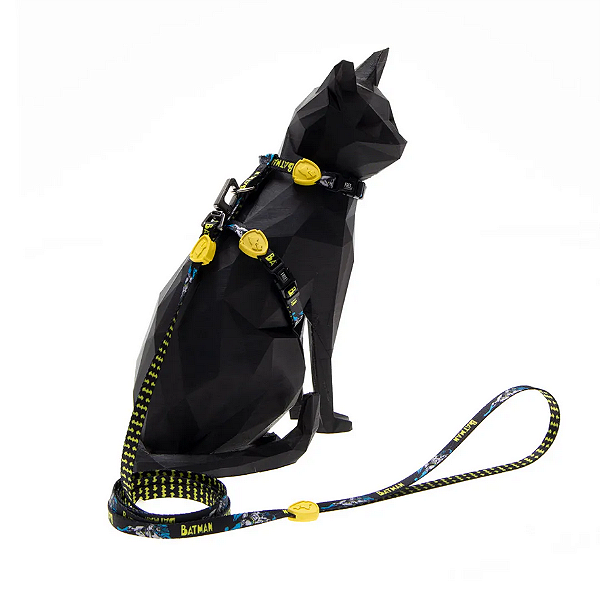 Peitoral com Guia FreeFaro para Gatos Batman P