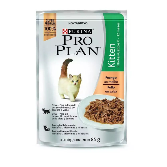 Ração Úmida Pro Plan Kitten Frango ao Molho 85 g