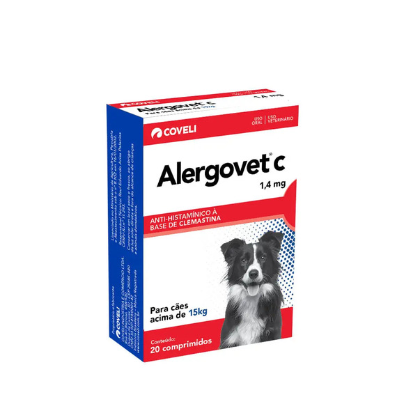 Alergovet: antialérgico para cães acima de 15kg 20 comprimidos