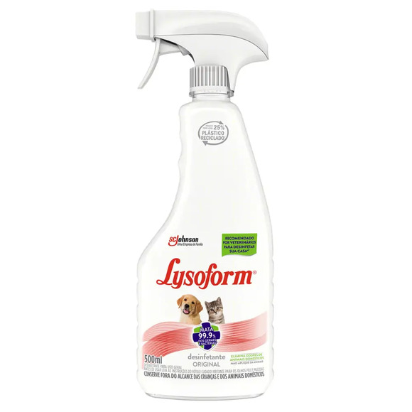 Desinfetante Lysoform Spray Pets Original 500 ml