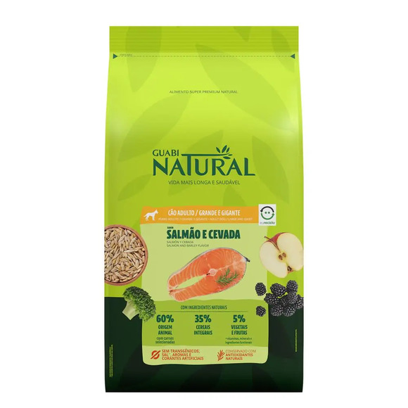 Ração Guabi Natural Cães Adultos Grandes Salmão e Cevada 12 kg