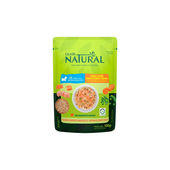 Ração Úmida Guabi Natural Cães Adultos Salmão e Frango 100 g