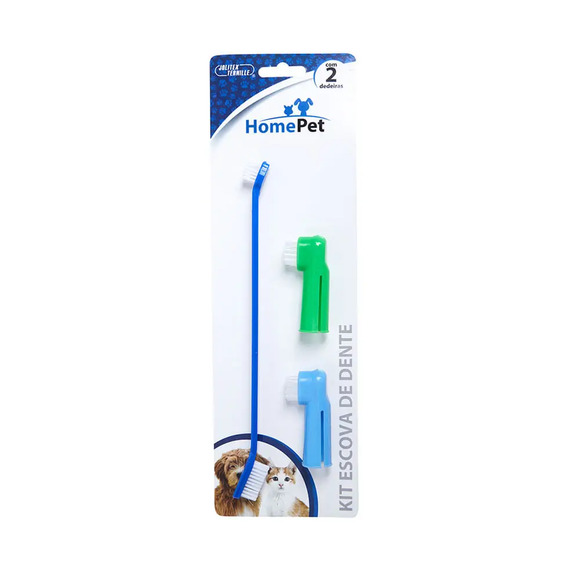 Kit Escova Dental e Dedeira HomePet Único