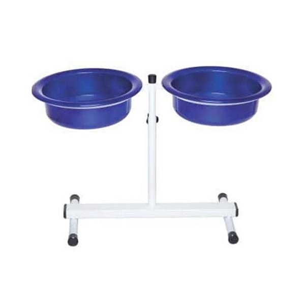 Comedouro Pintado Regulavel Azul P