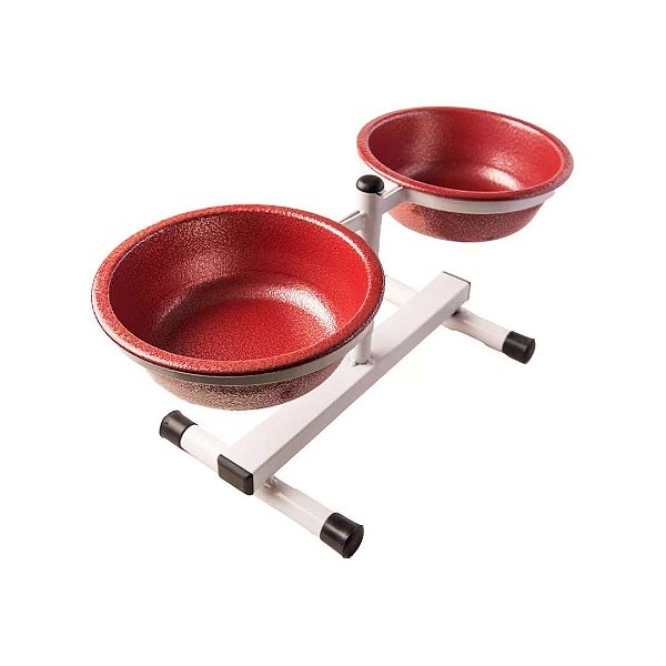 Comedouro Pintado Regulavel Vermelho P