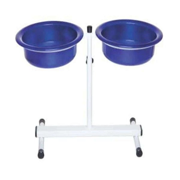 Comedouro Pintado Regulavel Azul M