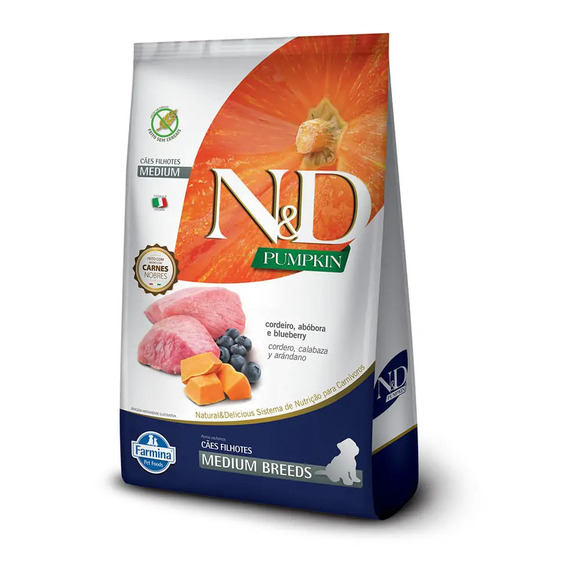 Ração N&D Pumpkin Cães Filhotes Raças Médias Cordeiro 2,5 kg
