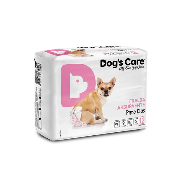 Fralda Higiênica Ecofralda Fêmea Dogs Care 12 unidades PP
