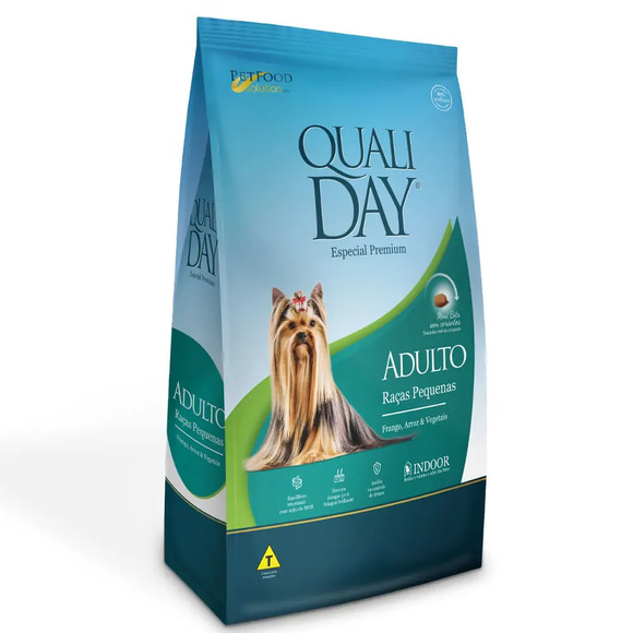 Ração Qualiday Cães Adultos Raças Pequenas Frango e Vegetais 3 kg