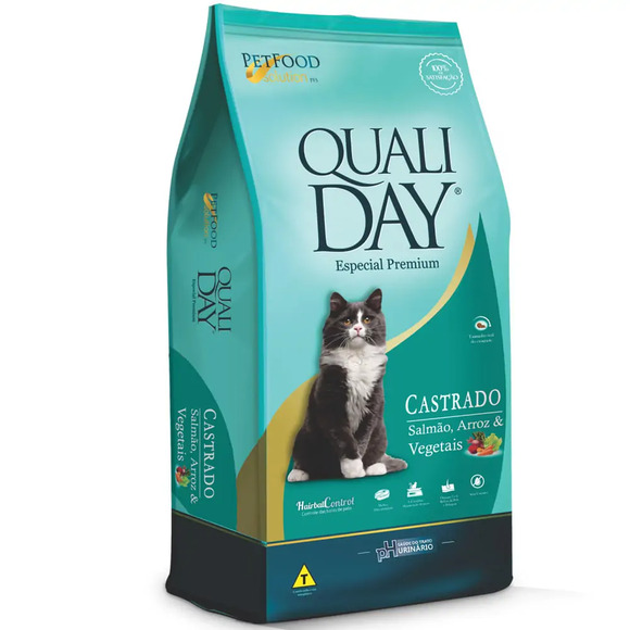 Ração Qualiday Gatos Adultos Castrados Salmão 1 kg
