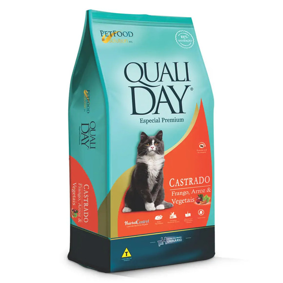 Ração Qualiday Gatos Adultos Castrados Frango 10,1kg