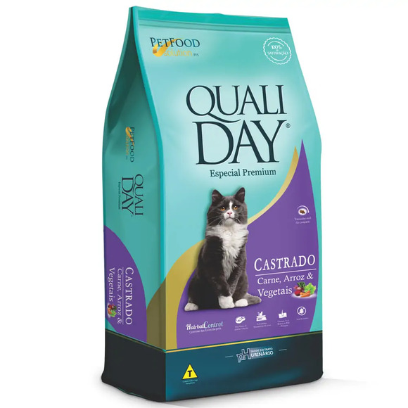 Ração Qualiday Gatos Adultos Castrados Carne 3 kg