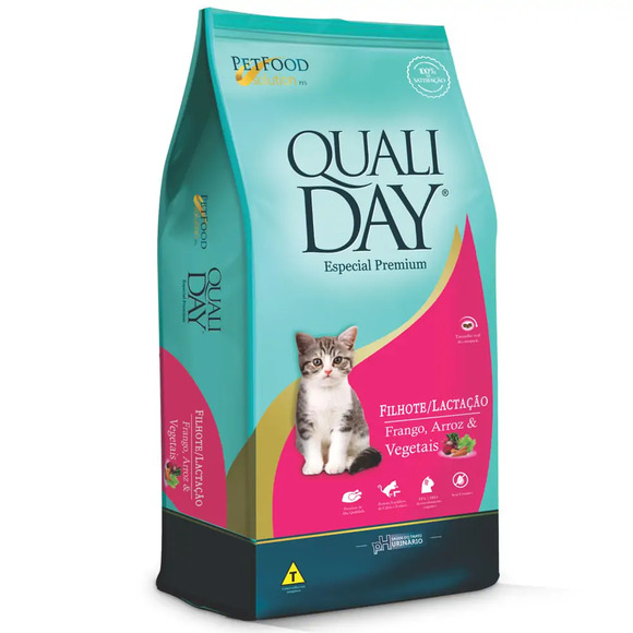 Ração Qualiday Gatos Filhotes e Fêmea Lactante Frango e Vegetais 10,1kg