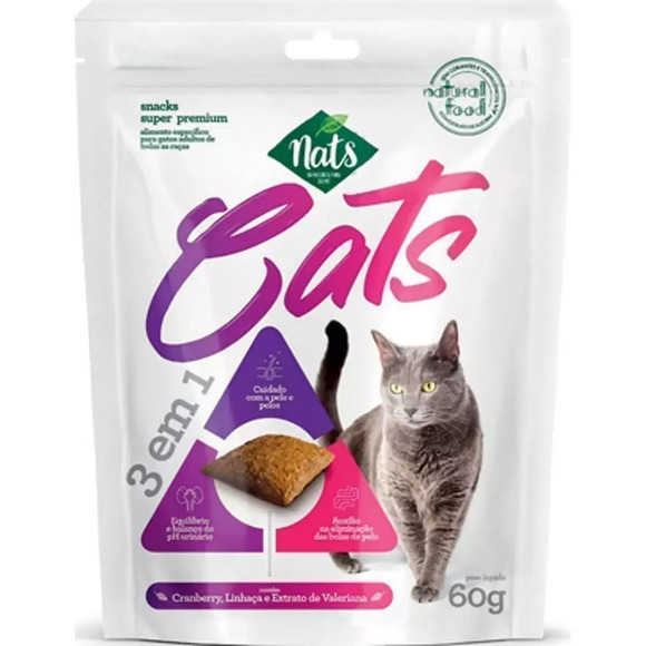 Snack Super Premium Cats 3 em 1 Nats 60 G