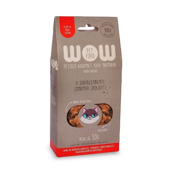 Petisco Natural Wow Pet Food De Lombinho Para Gatos 50 G