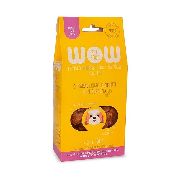 Petisco Natural Wow Pet Food Lombinho E Cúrcuma Para Cães Único