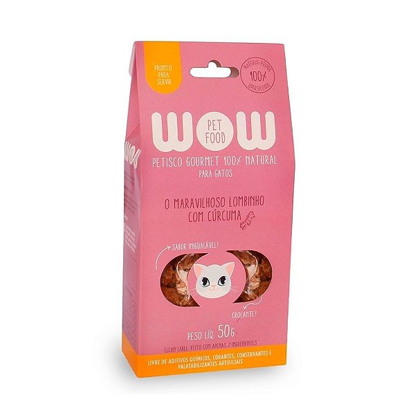 Petisco Natural Wow Pet Food Lombinho E Cúrcuma Para Gatos Único