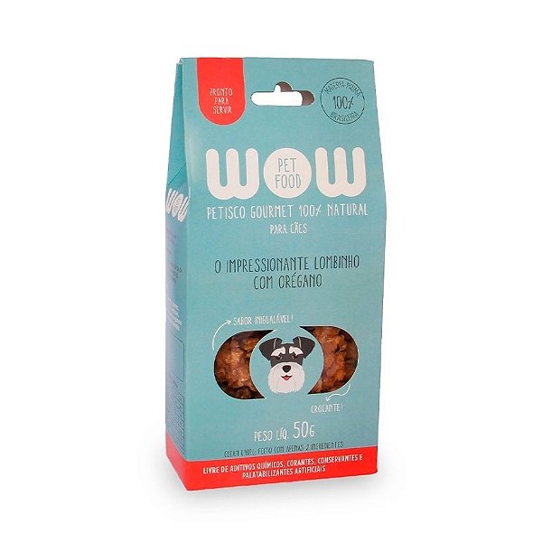 Petisco Natural Wow Pet Food Lombinho E Orégano Para Cães Único