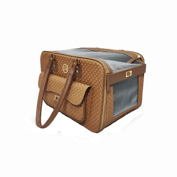 Bolsa de Transporte Fechada Luxo Fábrica Pet Brownie Único