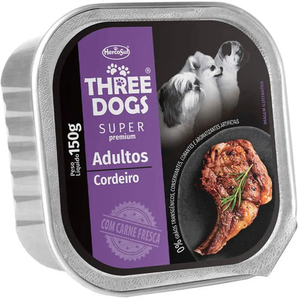 Patê Cordeiro 150g - Three Dogs Cães Adultos