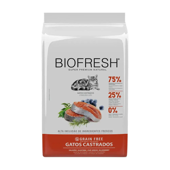 Ração Biofresh Gatos Castrados Salmão 7,5 kg