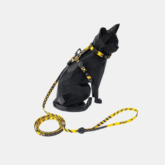 Peitoral com Guia Freefaro para Gatos Harry Potter Lufa-Lufa P
