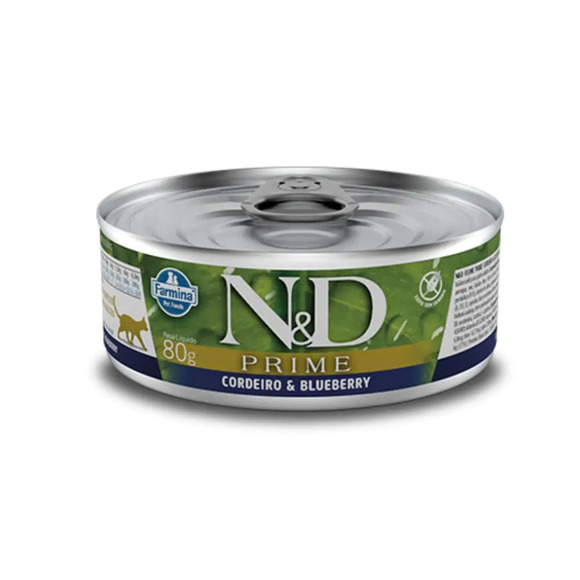 Ração Úmida N&D Prime Gatos Adultos Cordeiro e Blueberry 80 g