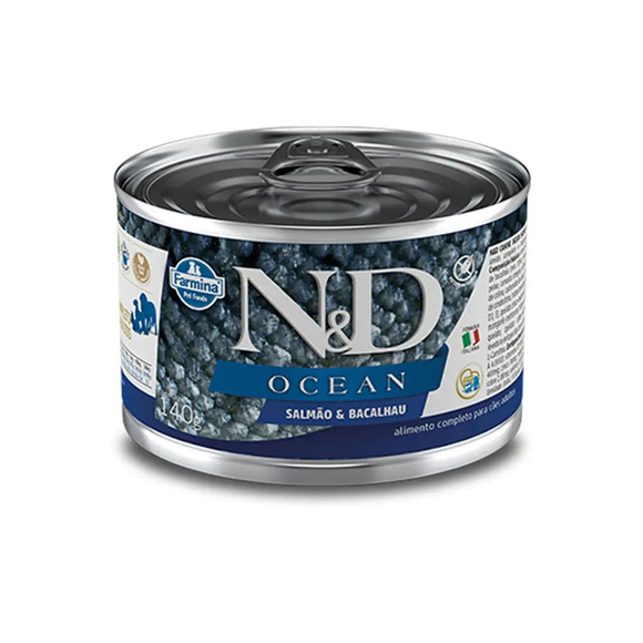 Ração Úmida N&D Ocean Cães Adultos Salmão e Bacalhau 140 g