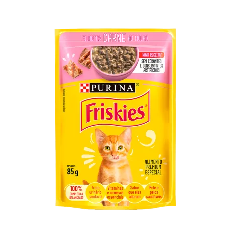 Friskies Filhotes Carne Ao Molho SachÊ 85g
