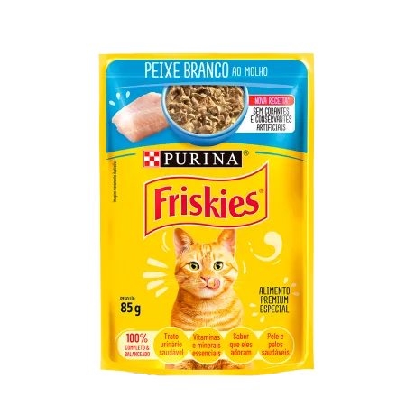 Friskies Peixe Branco Ao Molho Sache 85g
