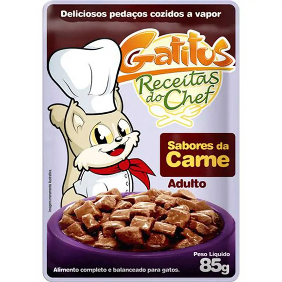 Ração Úmida Gatitus Sabores da Carne 85 g
